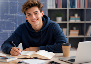 Student studying